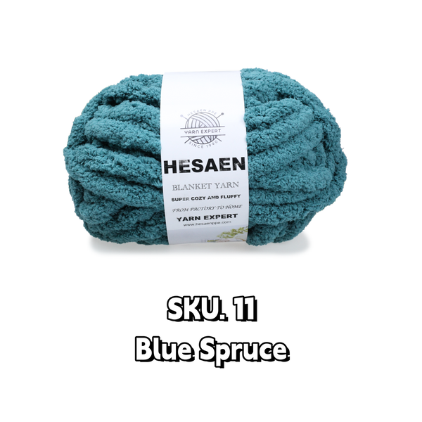 HESAEN CHUNKY BLANKET YARN SUPER THICK COZY AND SOFT (226G/25M), 11 BLUE SPRUCE