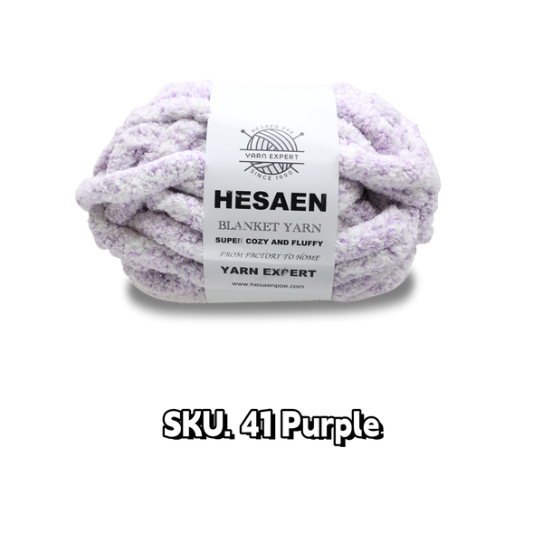 HESAEN CHUNKY BLANKET YARN SUPER THICK COZY AND SOFT (226G/25M), 41 PURPLE