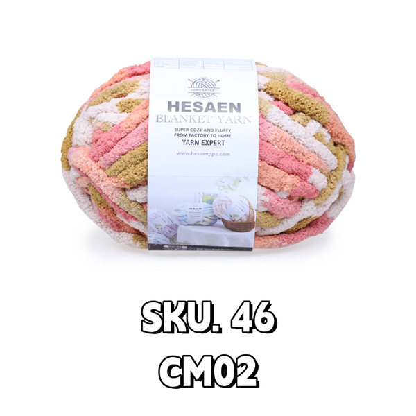 HESAEN CHUNKY BLANKET YARN SUPER THICK COZY AND SOFT (226G/25M), 46 CUSTOMIZED MIXED COLOR CM02