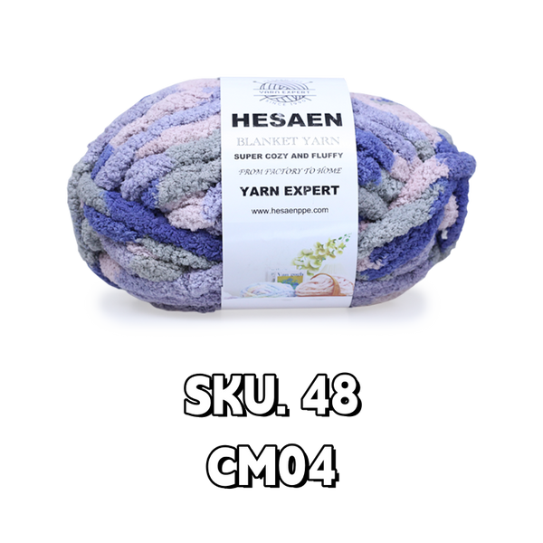 HESAEN CHUNKY BLANKET YARN SUPER THICK COZY AND SOFT (226G/25M), 48 CUSTOMIZED MIXED COLOR CM04