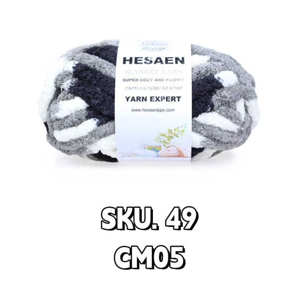 HESAEN CHUNKY BLANKET YARN SUPER THICK COZY AND SOFT (226G/25M), 49 CUSTOMIZED MIXED COLOR CM05