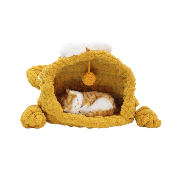 SUPER COZY HESAEN CHUNKY YARN CAT BED (TIGER PATTERN)